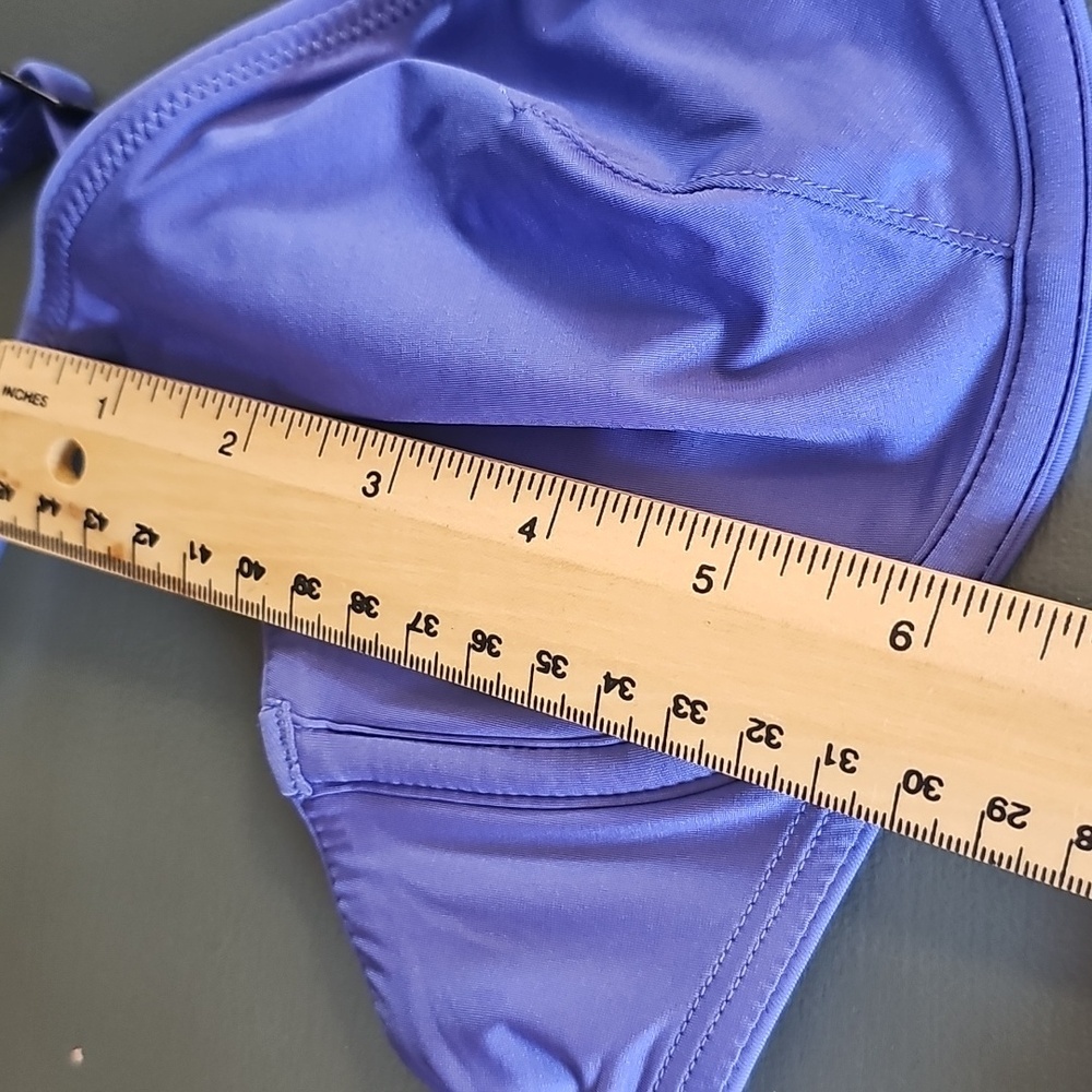 CUUP Iris Blue 2‎ Pcs Bathing Suit Swimwear. Top Small Bottom 4. Excelent Cond. - Picture 4 of 11